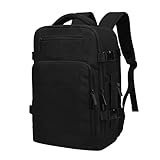 ZHXX Mochila Viaje Cabina Avion 40x20x25, Mochila Cabina para Ryanair, Bolsa de Viaje Ryanair 40x20x25 Es Impermeable, Equipaje de Mano con Puerto de Carga y Bolsillo Antirrobo. (Negro)