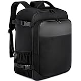 Mochila de Viaje Cabina Avion 40x20x25 para Ryanair Bolsa de Viaje Equipaje de Mano 20L Bajo el Asiento Maletas de Cabina Pequeña Hombre Mujer Mochila Portatil 14 Pulgadas con Puerto USB - Negro