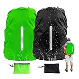 TECET® Funda Impermeable Mochila para Lluvia 20-40L Negra | Chubasquero para Mochila | Protector Lluvia Mochila Reflectante | Funda Mochila Escolar con Ruedas ó para Avión