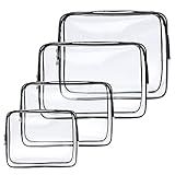 Aucuu 4 PCS Bolsas Portátiles de Maquillaje y Cosméticos de PVC, Neceser de Aseo Transparente, Organizador de Viaje para Mujer, Impermeables, Almacenamiento, Baño