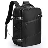 HOMIEE Mochila de viaje Mujeres Hombres 45 x 36 x 20 Maleta de Cabina 32L Mochilas Resistente al agua Mochila Escolar para Portátil Ordenador 15.6 pulgadas con puerto de carga USB Negro