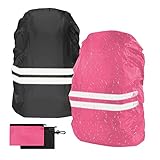 flintronic 2Pcs Funda Impermeable para Mochila 18~30L Fundas Universales para Lluvia con Banda Reflectante para Lluvia, Nieve, Caminatas nocturnas, equitación, Actividades al Aire Libre