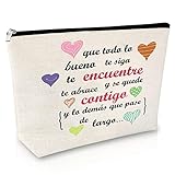 Bolsas de Aseo Neceseres de Viaje Que Todo lo Bueno te SIGA te encuentre y se quede te abrace con Frases motivacionales Bolsas de Cosméticos Mujer Bolsas de Maquillaje de Lona Estuche Organizador